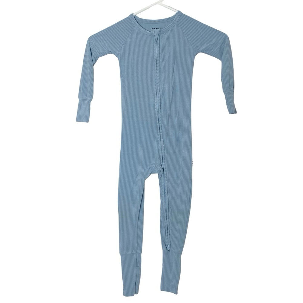 Little Sleepies Ribbed Zippy 2T Unisex Boys Girls Infant Toddler 2 T Blue Zip